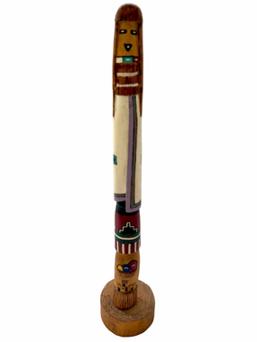 Hopi Pueblo Kachina Shalako Doll Longhair  Native American Wood Carved V.V.